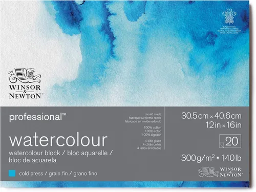 Vista 15 de Winsor & Newton Bloque de papel de acuarela profesional, 7" x 10", prensado en frío