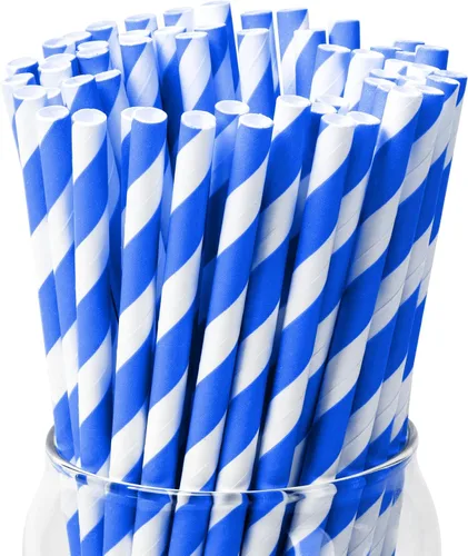 Vista 18 de PakTalk Paquete de 100 pajitas de papel rosa bebé para beber, desechables y biodegradables para cumpleaños, bodas, baby showers
