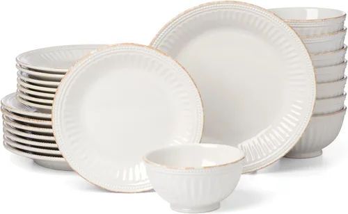 Vista 23 de Lenox 897388 French Perle Groove - Juego de vajilla de 12 piezas, servicio para 4
