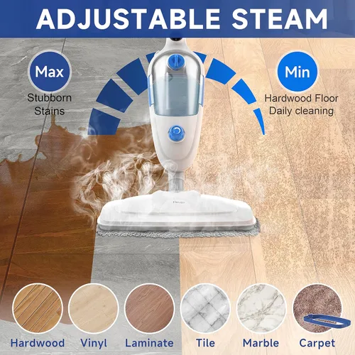 Vista 4 de Trapeador de vapor para limpieza de suelos de madera dura, limpiador de vapor ligero para vinilo, laminado, alfombra, suelos duros de azulejos