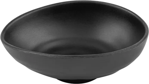 Vista 2 de Restaurantware Voga - Cuencos de melamina de 15 onzas, 2 cuencos redondos Pho, pequeños, de forma libre, cuencos profundos de melamina negra