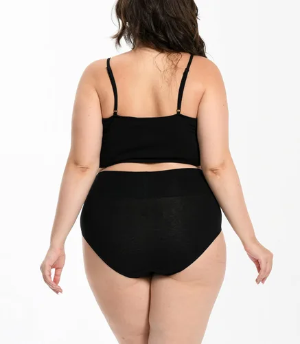 Vista 5 de Comfneat Paquete de 4 calzoncillos de cintura alta para mujer, de cobertura completa, ropa interior elástica de algodón y elastano