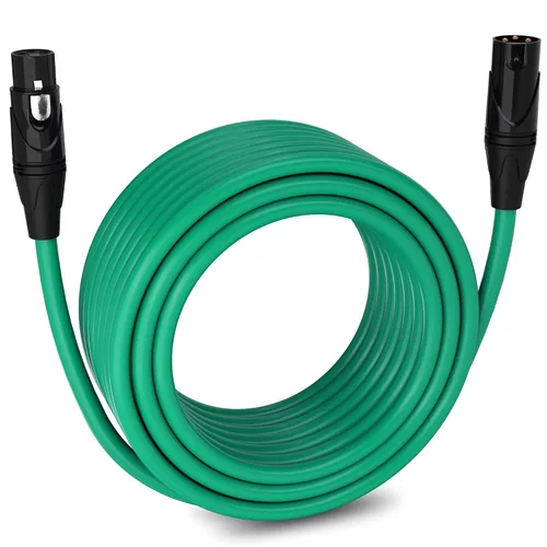 Vista 68 de LyxPro Cable de micrófono XLR hembra a macho de ángulo recto de 3 pines de 1.5 pies para altavoces amplificados, interfaz de audio, rendimiento