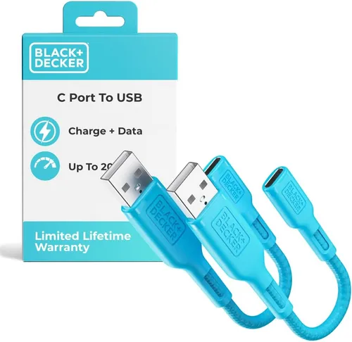 Vista 10 de BLACK+DECKER Adaptador USB C a USB [2 unidades] Tipo C hembra a USB macho OTG Cable USB a USBC Adaptador Apple compatible con MacBook Pro/Air iPhone