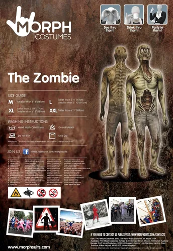 Vista 5 de Morphsuits mens Monster the Zombie Skinsuit
