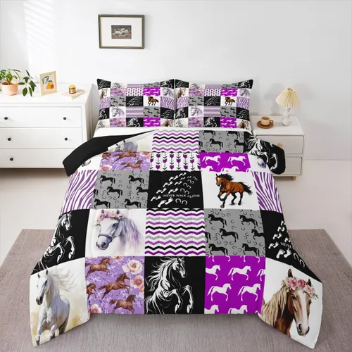 Vista 25 de Juego de ropa de cama rústica de granja color verde azulado con puerta de granero de madera, edredón de plumas tamaño Queen, decoración occidental