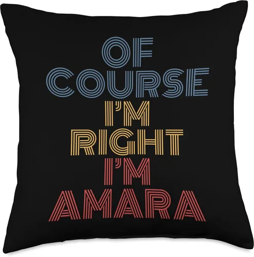 Vista 5 de Amara Personalized Name Tees Oh Course I'm Right I'm Amara - Almohada divertida con nombre personalizado, 16 x 16 pulgadas, multicolor