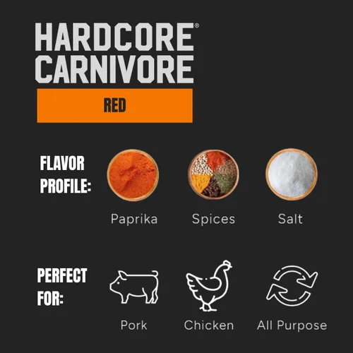 Vista 5 de Hardcore Carnivore Rojo: cerdo, pollo y condimento para barbacoa (Paquete de mega)