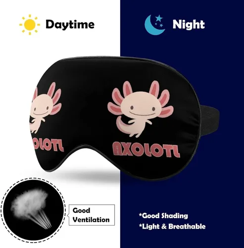 Vista 5 de Lindos axolotls - Máscara ligera para dormir, máscara de ojos con correa ajustable para hombres y mujeres