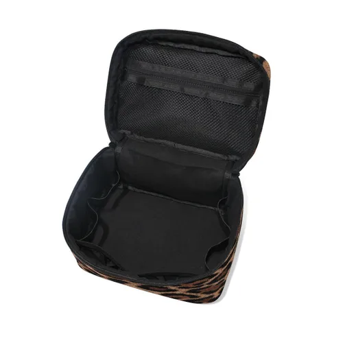 Vista 5 de Neceser de maquillaje con estampado de leopardo, organizador de viaje para mujer