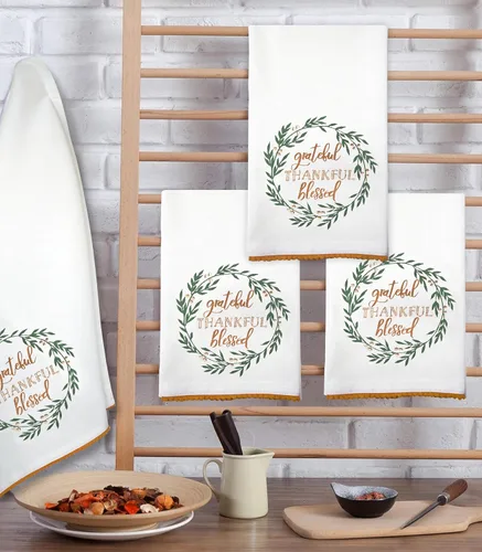 Vista 3 de Bedding Craft Paños de cocina de Navidad – Paños de cocina de secado rápido para limpieza, 20 x 28 pulgadas, juego de 2 – blanco, verde, marrón