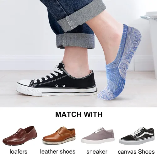 Vista 6 de Gonii Calcetines deportivos para mujer, calcetines de tobillo acolchados para correr, corte bajo, 5-8 pares