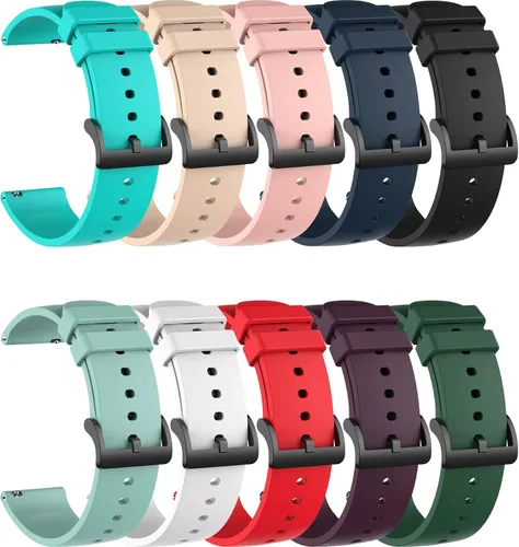 Vista 8 de Correas de reloj compatibles con Motorola Moto Watch 100/Moto 360 3ª generación, correas de silicona de repuesto para Motorola Moto Watch 100/Moto