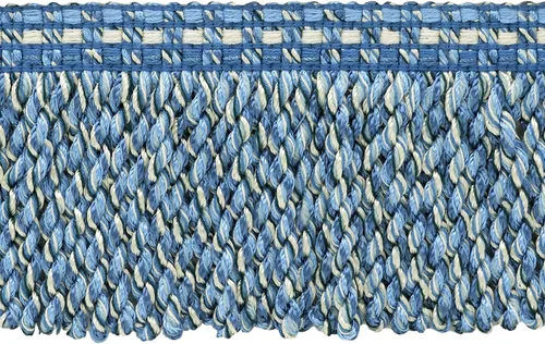 Vista 9 de Colección Veranda de 3" (7,5 cm) de largo, borde de flecos de lingote de punto elegante (estilo # BFV3) negro carbón #VNT30 (negro azabache) paquete