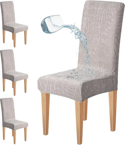 Vista 21 de Dioxide Juego de 4 fundas impermeables para sillas de comedor, fundas elásticas para sillas de comedor, fundas para sillas Parson, extraíbles