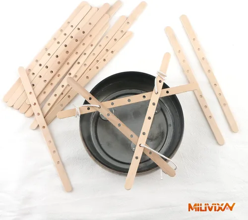 Vista 5 de MILIVIXAY 100 soportes de mecha de madera, dispositivo de centrado de mechas de vela para velas grandes y multimecha.