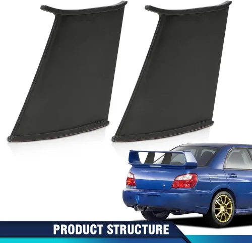 Vista 2 de PIT66 Alerón trasero con soporte rígido y estabilizador compatible con Subaru Impreza WRX STi 2002-2007, 4 piezas