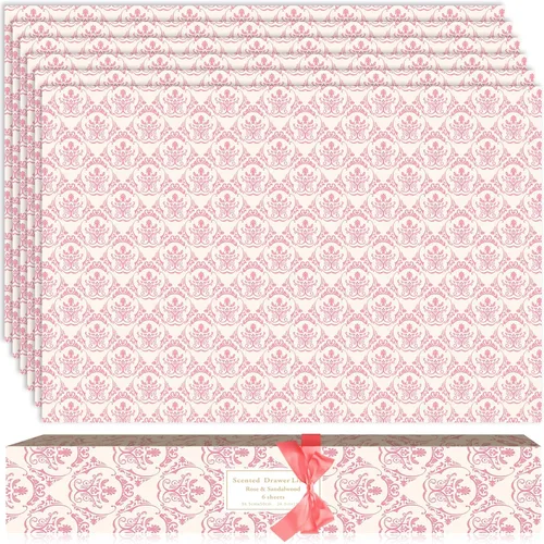 Vista 14 de SCENTORINI Revestimientos de cajones para tocador, forros de cajones perfumados de algodón limpio, forro de cajón para tocador, dormitorio, estante