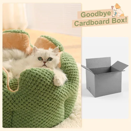 Vista 7 de CWV Lindas camas para gatos, camas para gatitos, camas suaves para perros pequeños, camas lavables para mascotas para cachorros y gatitos