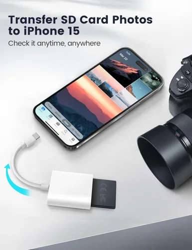 Vista 5 de Cámara Trail USB C Lector de tarjetas SD, ChiaoPio 2 en 1 USB-C a adaptador de tarjeta de memoria con SD MicroSD de doble ranura compatible