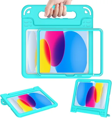 Vista 20 de AVAWO - Funda infantil para iPad de 10.9 pulgadas con protector de pantalla integrado, duradera, a prueba de golpes, ligera, con mango protector