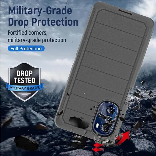 Vista 3 de YmhxcY Funda para Moto G 5G 2022 (sin protector de pantalla) con funda duradera de 3 capas a prueba de caídas, a prueba de golpes, funda de goma