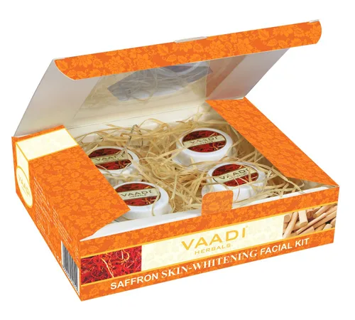 Vista 4 de Vaadi Herbals Kit facial – Kit facial de sandalias de azafrán con aceite de sándalo, citronela, cáscara de naranja y manteca de karité, todo