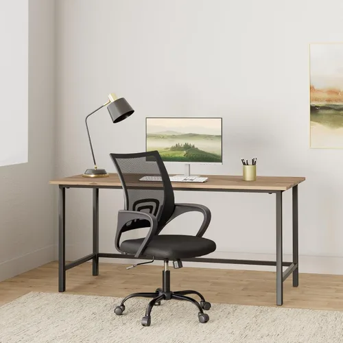 Vista 2 de HCB Silla de oficina - Silla giratoria ejecutiva ergonómica con soporte lumbar para el hogar y la oficina (negro)