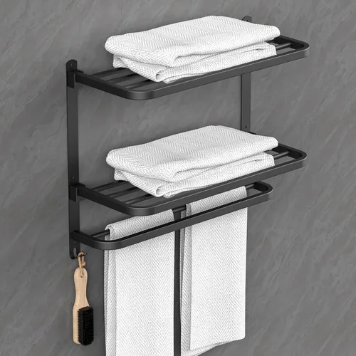 Vista 4 de CAXIMSY Toallero de 22.8 pulgadas para baño y lavabo, colgador de toallas con barras de toallas de montaje en pared, acero inoxidable 304, sin