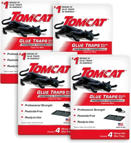 Vista 16 de Tomcat - Trampas de pegamento tamaño de ratón con Eugenol para mayor adherencia para ratones, cucarachas y arañas, 6 trampas Almohadillas