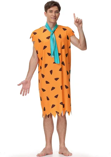 Vista 2 de Arvilhill Disfraz clásico de Halloween para adultos, disfraz naranja