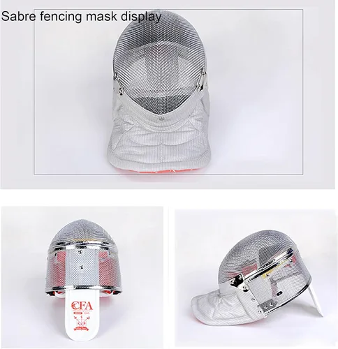Vista 3 de Máscara de sable de esgrima, grado nacional certificado CFA 1600N, máscara de esgrima, casco, equipo de protección de esgrima