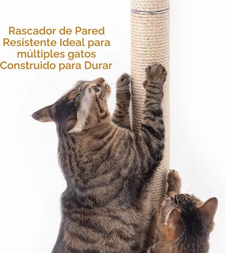Vista 3 de xympo Rascador de Pared Montado de 86 cm para Gatos, Poste de Rascado de Sisal