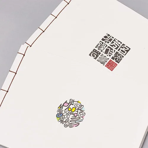 Vista 7 de GoGam - Libro de visitas de papel HANJI de estilo tradicional coreano (11.8 x 7.87 pulgadas), cuaderno encuadernado con nudo de hilo, bloc de notas