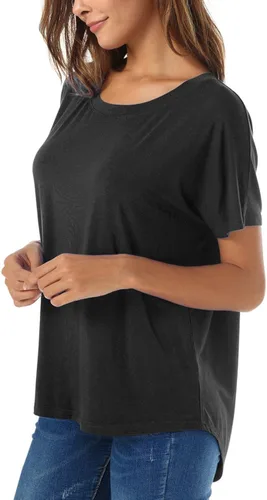 Vista 3 de Herou - Camiseta casual holgada de manga corta de verano, para mujer