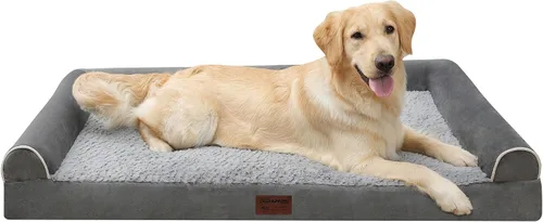 Vista 17 de Colchonetas de Cama para Perros Medianos - Cama Ortopédica para Perros con Espuma Gruesa tipo Huevo para Jaula, Funda Extraíble Lavable, Base Negro