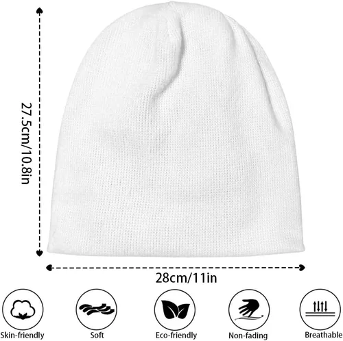 Vista 6 de AmzPrint Lindos gorros Kawaii de oso marrón para mujeres y hombres adultos con puños, gorro de punto térmico para invierno, gorro Skully Toque