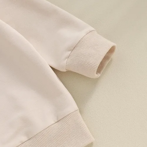 Vista 2 de Sudadera de manga larga con volantes para niña bebé, camiseta básica de color sólido, suéter de gran tamaño para niños, ropa de otoño Sudaderas