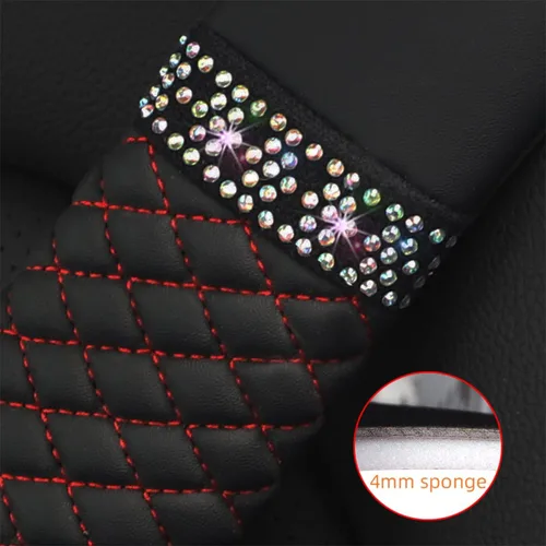 Vista 2 de AICEL - Juego de 2 fundas para cinturón de seguridad de auto, correa de hombro con brillo de strass para una conducción más cómoda, almohadillas