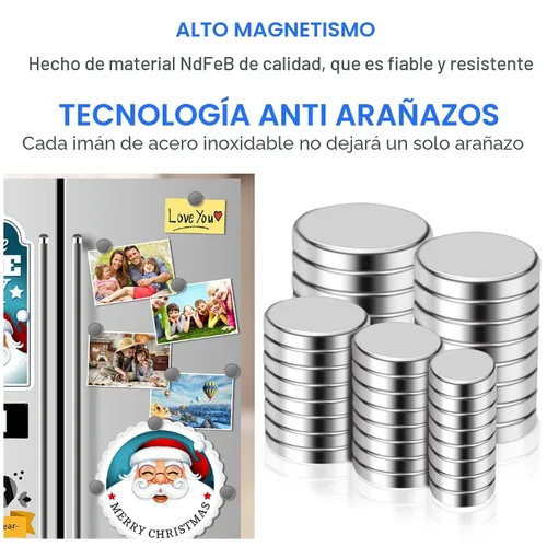 Vista 5 de DIYMAG Imanes pequeños de tierras raras, paquete de 40, 5 tamaños, imanes de neodimio para refrigerador, bricolaje, manualidades, cocina y oficina