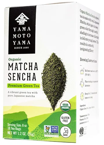 Vista 3 de Yamamotoyama Bolsa de té Matcha Sencha Orgánico 18 unidades (Paquete de 6)
