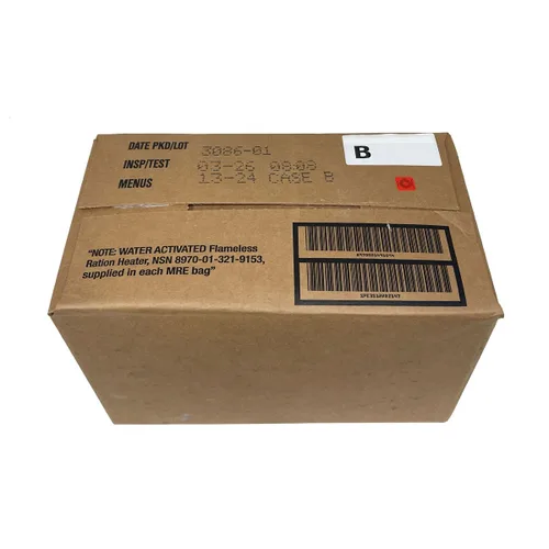 Vista 5 de Ammo Can Man MRE Case A&B, Excedente militar, Inspección 2026, Menús 1-24