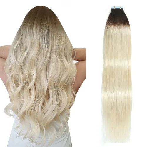 Vista 12 de SUYYA Extensiones de Cabello Humano Rizado Liso con Cinta, Color Negro Natural, Extensiones de Cabello con Cinta, Cabello Humano Rizado Liso, 12