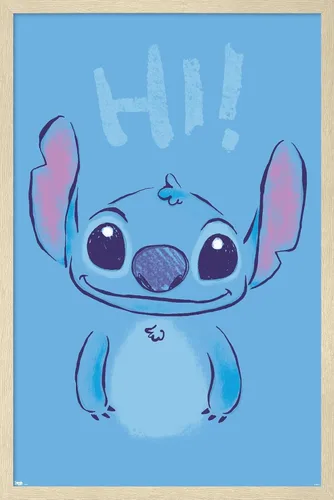 Vista 9 de Trends International Disney Lilo and Stitch - Póster de pared Hi Wall, 14.725 x 22.375 pulgadas, versión enmarcada de madera de granero