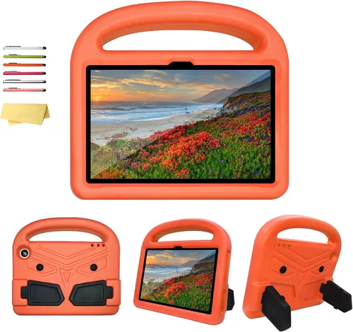 Vista 52 de Funda para tablet Kindle Fire 7 para niños (12.ª generación, versión 2022) con mango de pie de apoyo de forraje resistente, espuma EVA suave, a