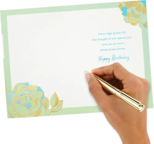 Vista 5 de Tarjeta de cumpleaños Hallmark para hija (Flores)