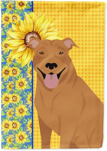 Vista 190 de Caroline's Treasures WDK5313GF Bandera de jardín con diseño de girasoles de verano, color negro y tostado, Airedale Terrier para buzón, bandera