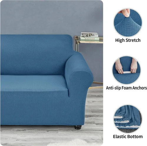 Vista 5 de Joccun - Funda elástica para sofá, 1 unidad, repelente al agua, para sofá de 3 cojines, hecha de jacquard de elastano, lavable, ideal para la sala