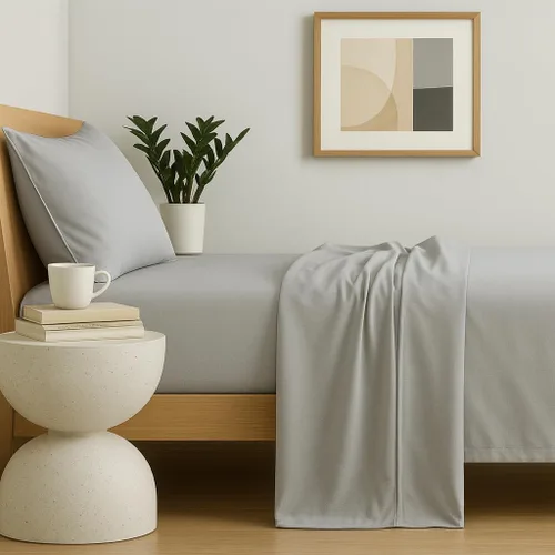 Vista 2 de Perú Pima – Juego de sábana de cama de 285 hilos – 100 % algodón peruano Pima – De percal Pizarra