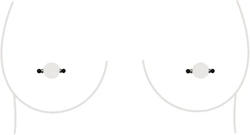 Vista 9 de Anillo de Pezón Falso Sin Perforación Barbell Stud Piercing Falso Joyería Corporal Para Mujeres